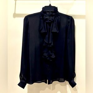 NILI LOTAN Black “Lili” Blouse - MSRP $650